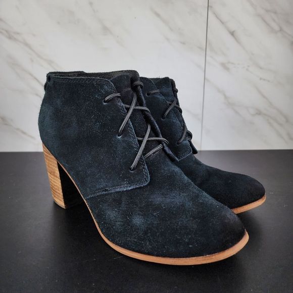 Toms Shoes - Toms Lunata Black Suede Booties